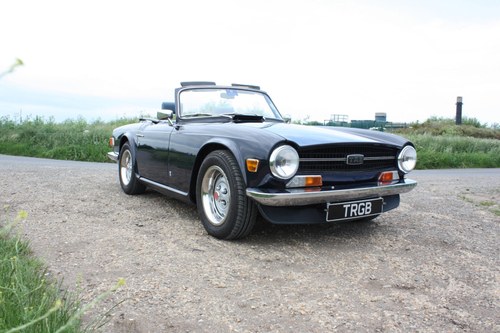 1969 TRIUMPH TR6 ROYAL BLUE WITH SHADOW BLUE INTERIOR SOLD