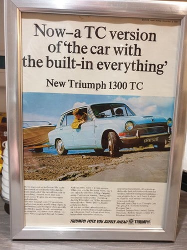 1967 Triumph 1300 TC advert Original  VENDUTO