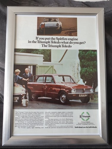 1972 Original Triumph Toledo advert For Sale