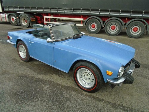TRIUMPH TR6 2.5 LHD CONVERTIBLE (1975) FRENCH BLUE!  SOLD