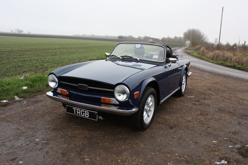 TR6 1972. SAPPHIRE BLUE, GENUINE 150 BHP UK CAR WITH OVERDRI SOLD