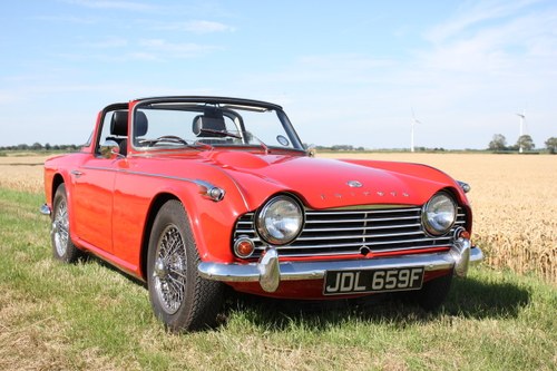 4967 TR4A 1967 SIGNAL RED WITH OVERDRIVE SOLD