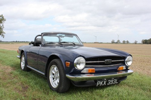 TR6 1973, SAPPHIRE BLUE. ORIGINAL UK RHD CAR WITH OVERDRIVE SOLD