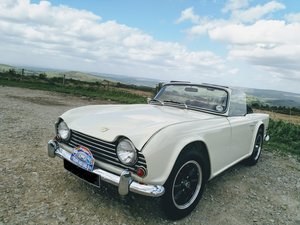 1967  UK Triumph TR5 White/Red Fully Restored For Sale