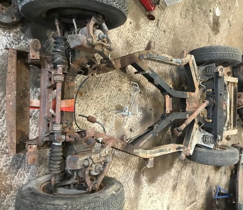 1974 Triumph TR6 rolling chassis (damaged) with ID SOLD
