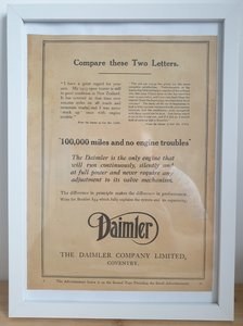 1973 Original 1922 Daimler Framed Advert  For Sale