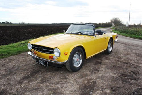 TR6 1976. LHD. INCA YELLOW WITH BLACK INTERIOR. SOLD