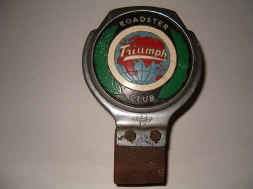 Triumph Roadster OWNERS CLUB BADGE For Sale