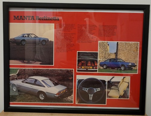 1964 Original 1979 Opel Manta Berlinetta Framed Advert For Sale