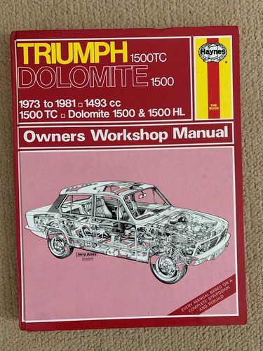 Classic Triumph Dolomite Repair Manual  -   Only  £ 5 For Sale