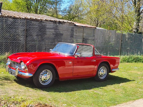 1964 Red TR4 with white dashboard VENDUTO