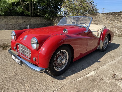 nicely restored 1956 Triumph TR3 left hand drive SOLD