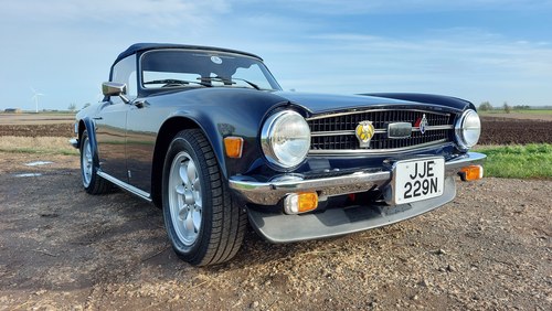 BEAUTIFULLY RESTORED 1975 SAPHIRE BLUE TR6 WITH OVERDRIVE SOLD