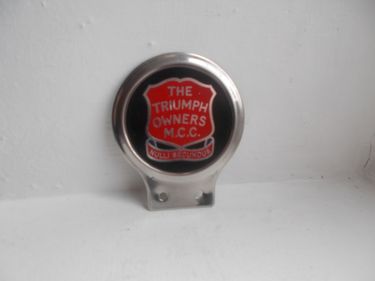 Picture of THE TRIUMPH OWNERS M.C.C CHROME MOTORCYCLE  BADGE