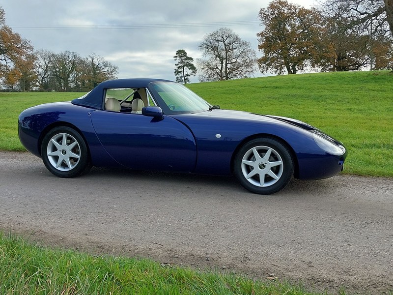 Sold. -TVR Griffith 5.0 Iris Blue 1999 Only 21kmiles.