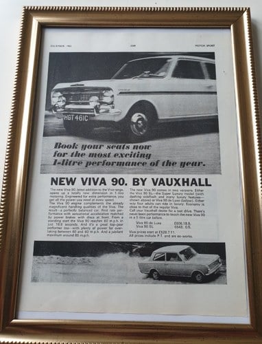 1965 Vauxhall Viva 90 Advert Original  For Sale
