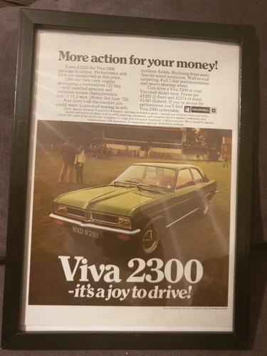 1972 Vauxhall Viva Advert Original  SOLD