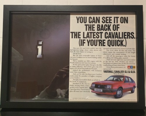 Original 1985 Vauxhall Cavalier Framed Advert For Sale