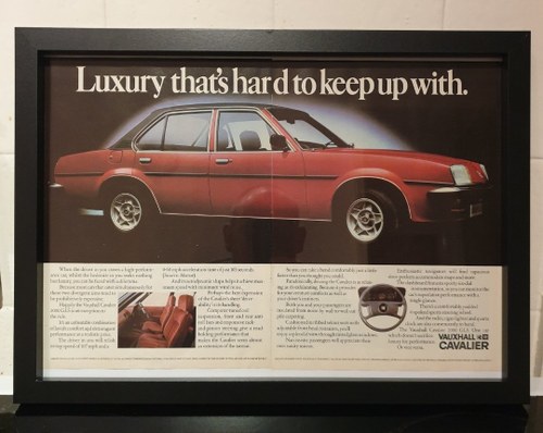 Original 1980 Vauxhall Cavalier Framed Advert For Sale