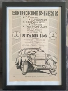 1970 Original 1930 Mercedes-Benz Framed Advert In vendita