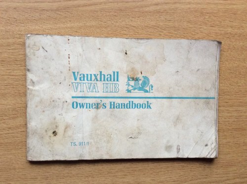 OWNERS HANDBOOK FOR VIVA HB For Sale