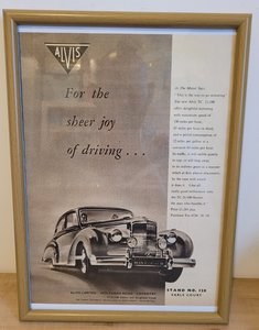 1989 Original 1954 Alvis Grey Lady Framed Advert  For Sale