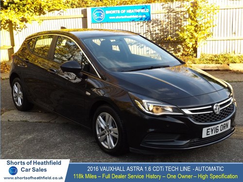 2016 Vauxhall Astra 1.6 CDTi TechLine Automatic SOLD