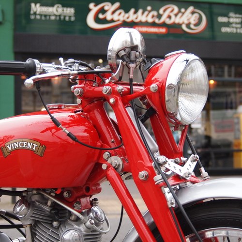 1950 Vincent Comet In Chinese Red, RESERVED / SOLD TO SM. VENDU