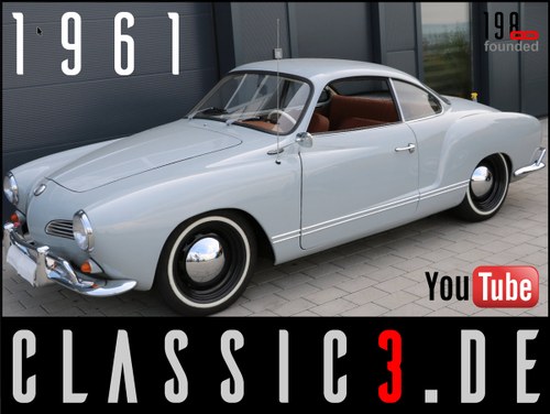 1961 VOLKSWAGEN KARMANN GHIA COUPE TYPE 14 RESTORED! WATCH VIDEO! For Sale