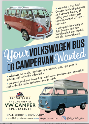 1967 VW T1 Split Screen Camper Van / Bus Purchasing Service.  In vendita