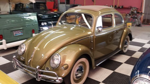 1957 Volkswagen Beetle = Go Green(~)Tan driver $35k For Sale