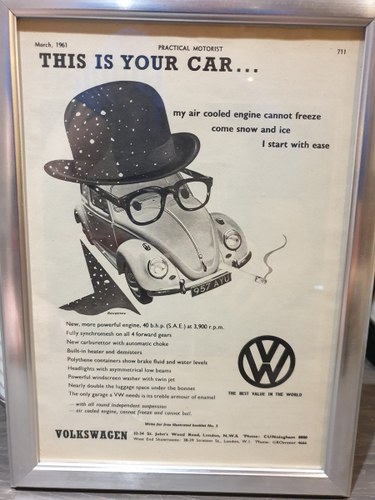 1961 Original VW Beetle Advert In vendita