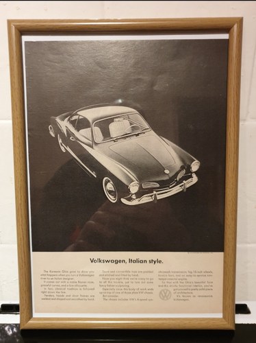 1964 VW Karmann Ghia Advert Original  VENDUTO