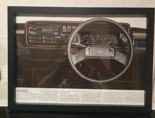 Original 1984 VW Golf MK2 Framed Advert For Sale