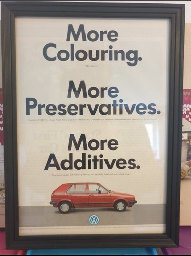 Original 1987 VW Golf MK2 Framed Advert For Sale