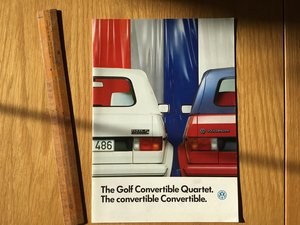 Volkswagen Golf convertible brochure 1986 SOLD