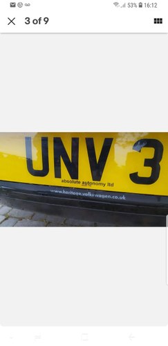2005 UNV 3 private plate UN V3 on retention Certificate In vendita