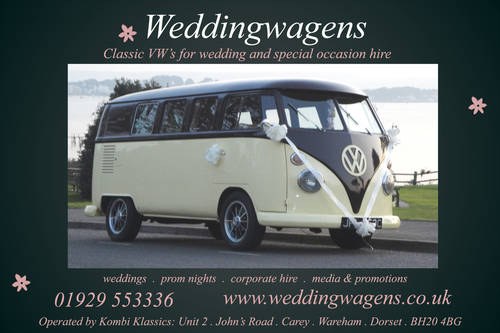 1965 Weddingwagens VW camper van wedding hire Dorset. A noleggio