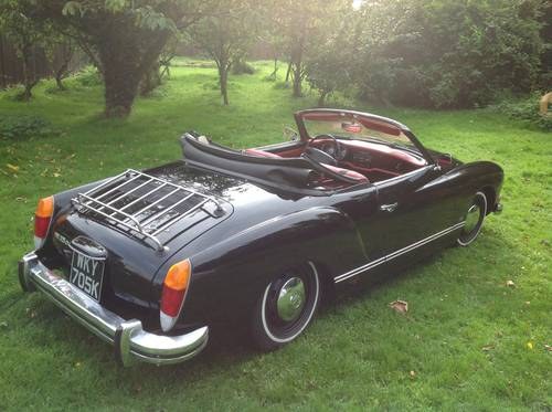 Karmann ghia convertible 1971 black red leather SOLD