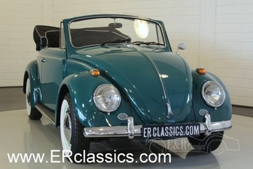 VW Beetle cabriolet rare 1500 model 1966 Java Green fully re For Sale