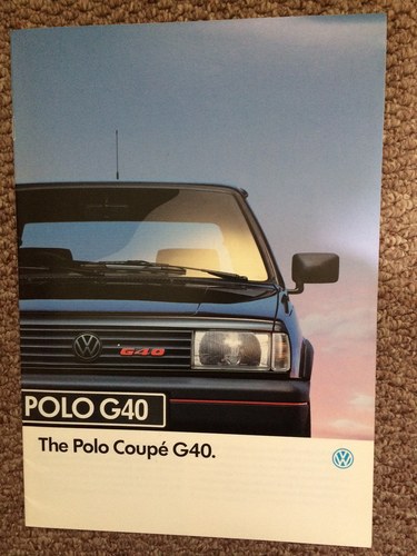 Volkswagen Polo G40 sales brochure In vendita