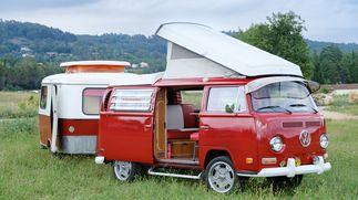 Picture of Volkswagen T2  and Eriba Pan Familia caravan 1972