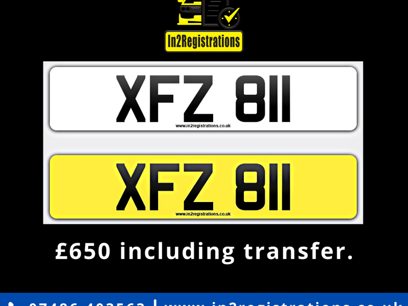 XFZ 811 Dateless 3x3 Number Plate