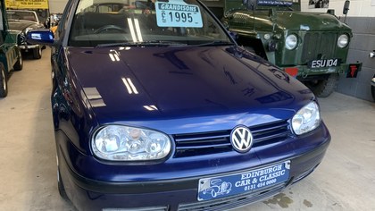 VW Golf 1.6 Convertible Blue with Black hood, Full years Mot