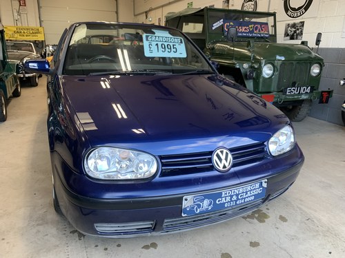 2000 VW Golf 1.6 Convertible Blue with Black hood, Full years Mot For Sale