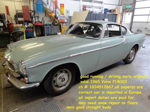 Nice blue 1965 Volvo P1800 S coupé for sale For Sale