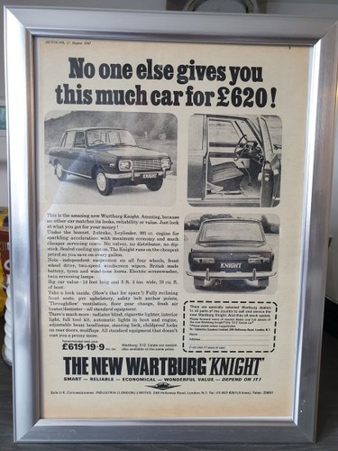 1967 Wartburg Knight Advert Original  In vendita