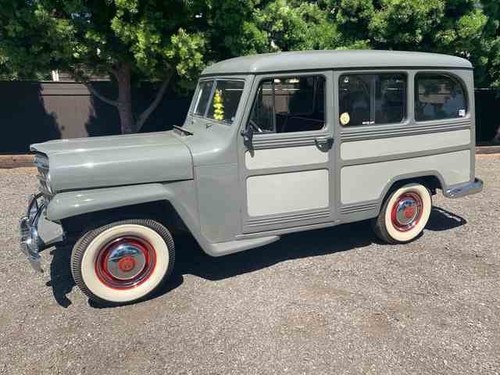 1951 Willys Wagon = clean solid Grey(~)Red driver  $24.9k For Sale