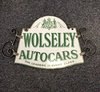 C1910 Enamel Wolseley garage sign, double sided in auction For Sale by Auction