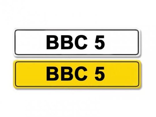 Registration Number BBC 5 For Sale by Auction